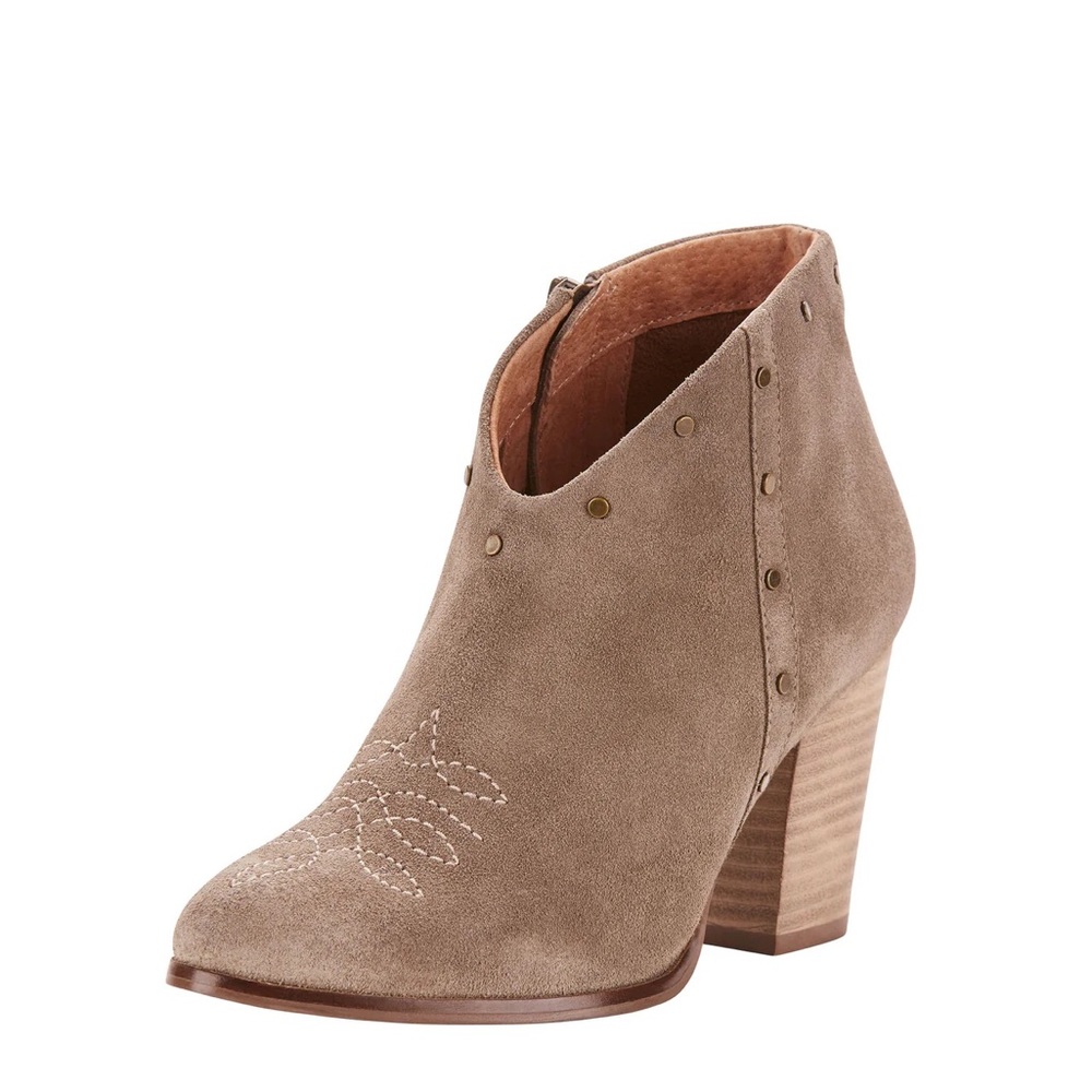 Ariat Unbridled Kaelyn Taupe Suede Booties in Tan 7.5